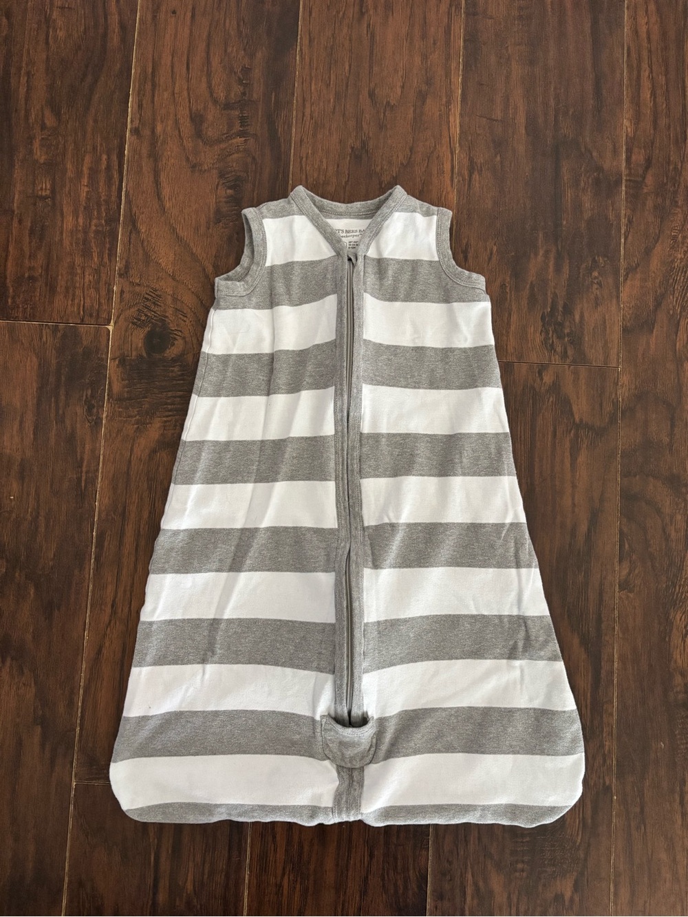 Burt's Bees Baby Gray & White Striped Sleeveless Sleep Sack